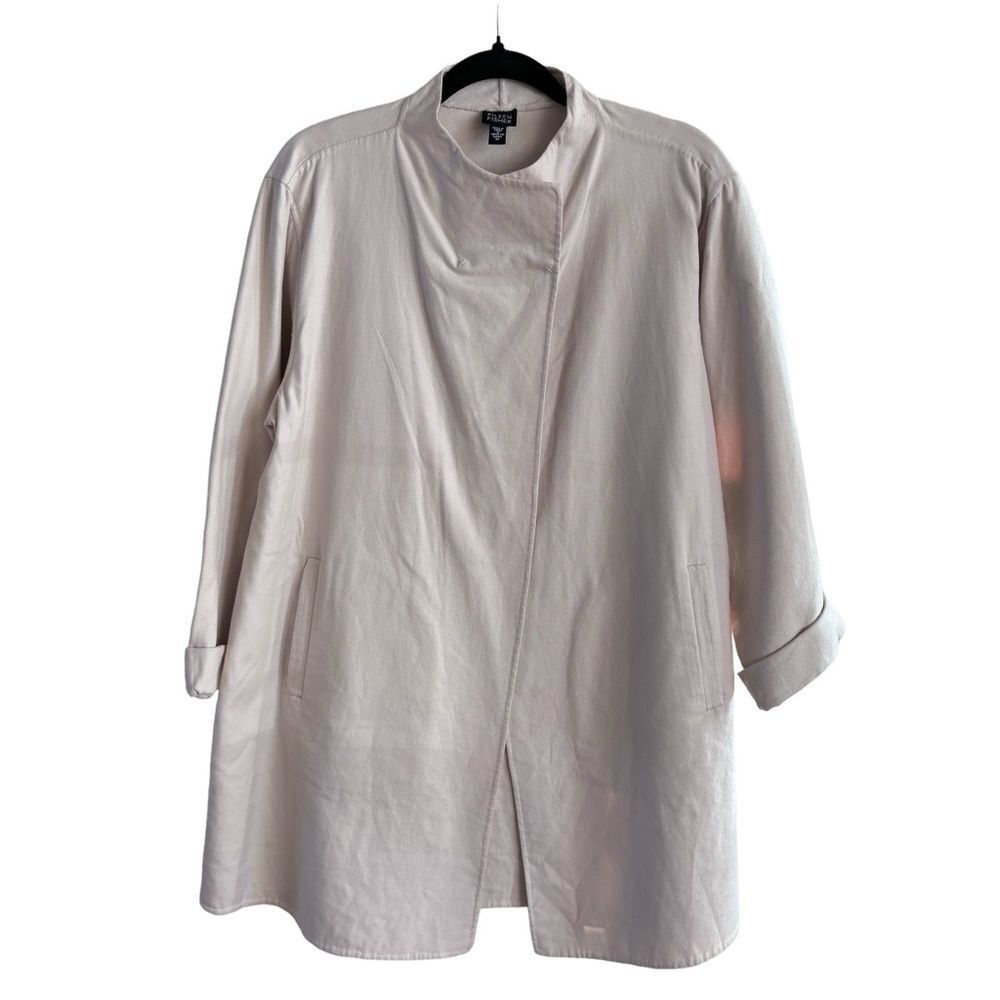 EILEEN FISHER Organic Cotton Funnel-Neck Jacket Size M